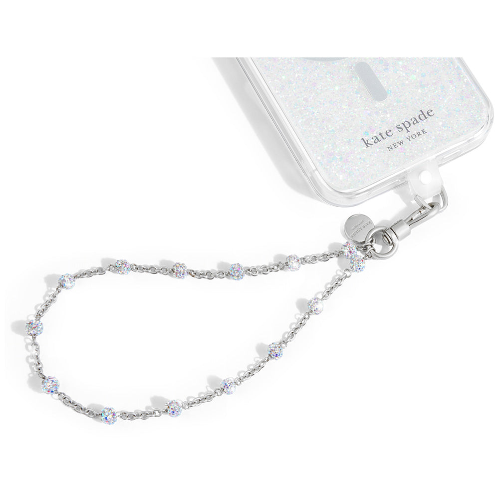 Kate Spade Phone Charm Dazzle Chain Silver