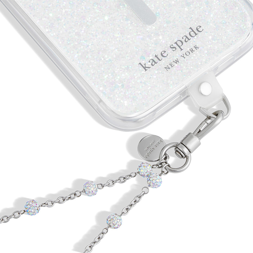 Kate Spade Phone Charm Dazzle Chain Silver