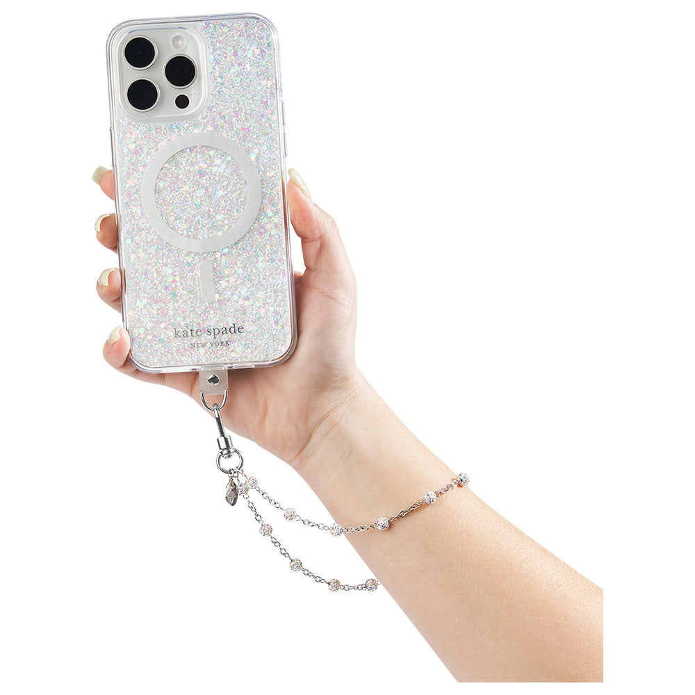 Kate Spade Phone Charm Dazzle Chain Silver