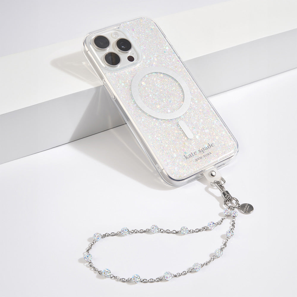 Kate Spade Phone Charm Dazzle Chain Silver