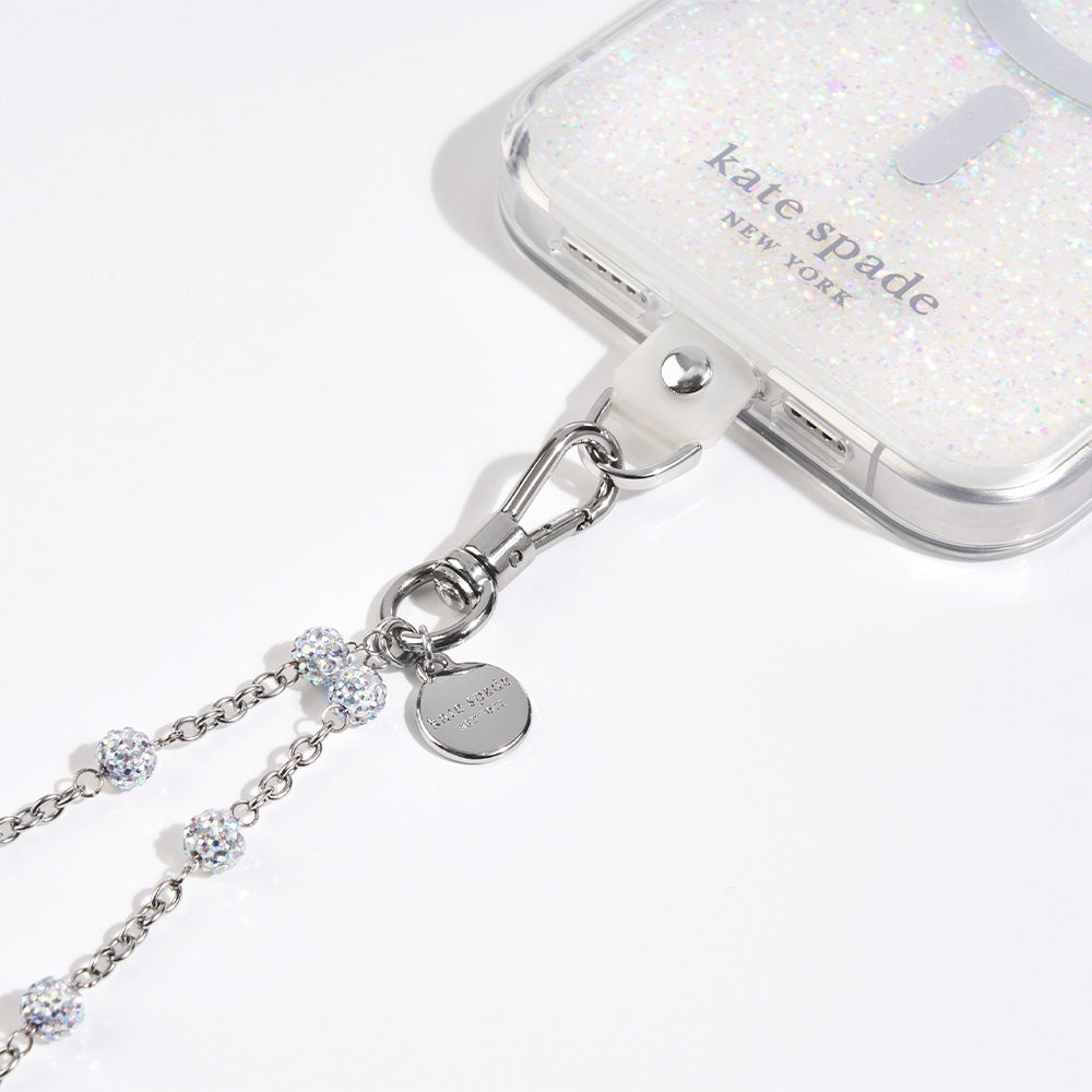 Kate Spade Phone Charm Dazzle Chain Silver