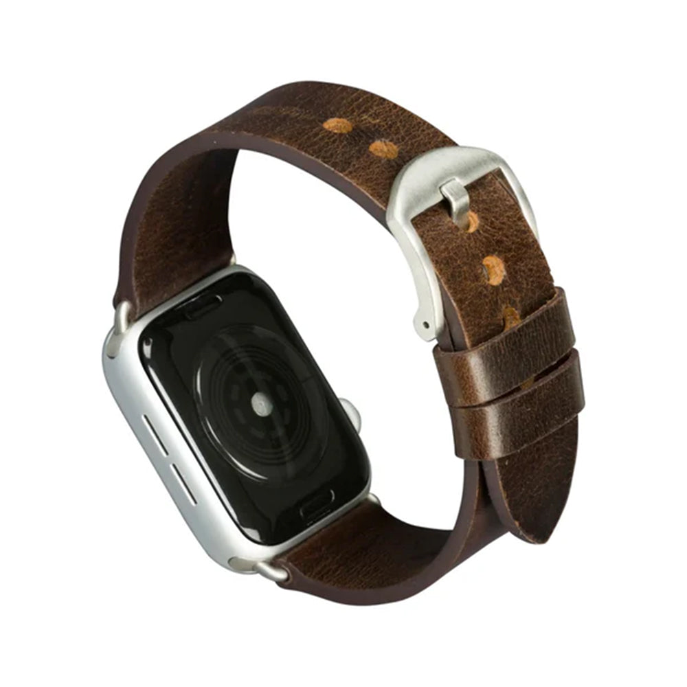 dbramante1928 Bornholm Watch Strap for Apple Watch 42/44/45/46 (2024)/49mm – Brown/Silver