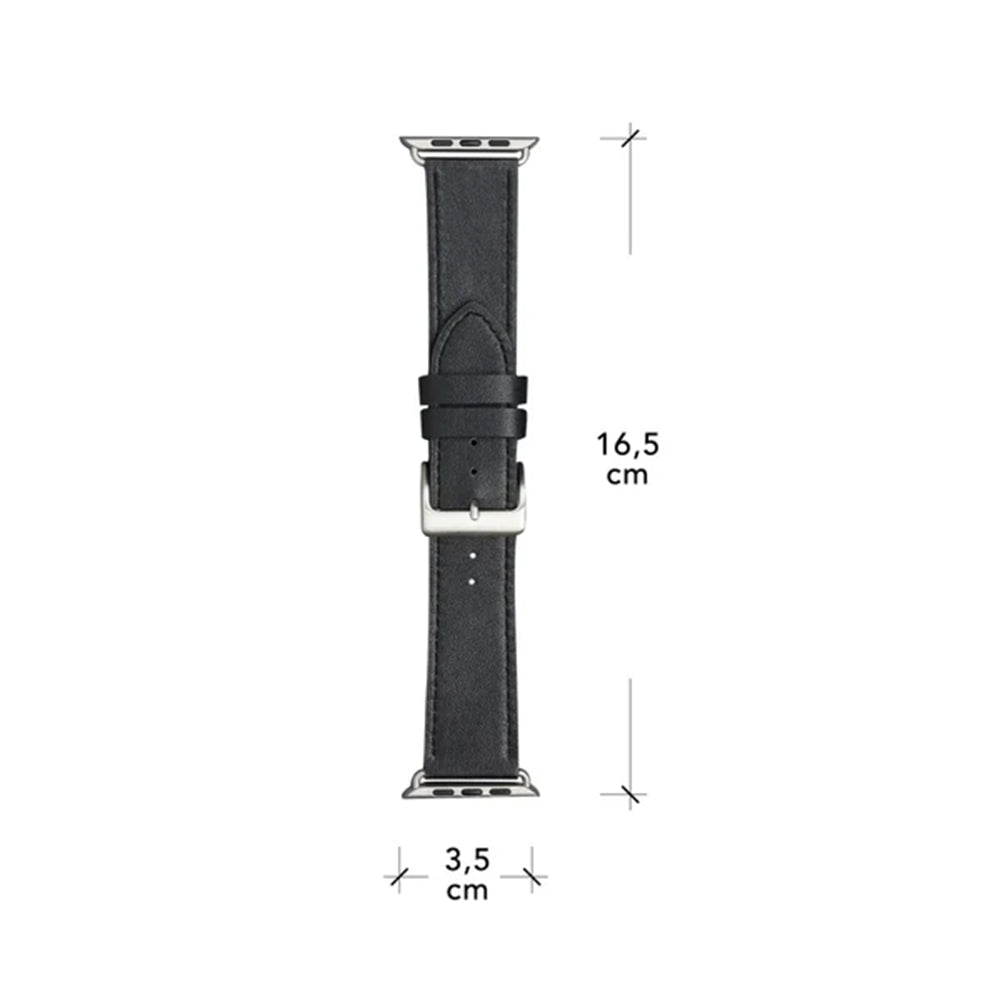 dbramante1928 Copenhagen Watch Strap for Apple Watch 42/44/45/46 (2024)/49mm – Black/Silver