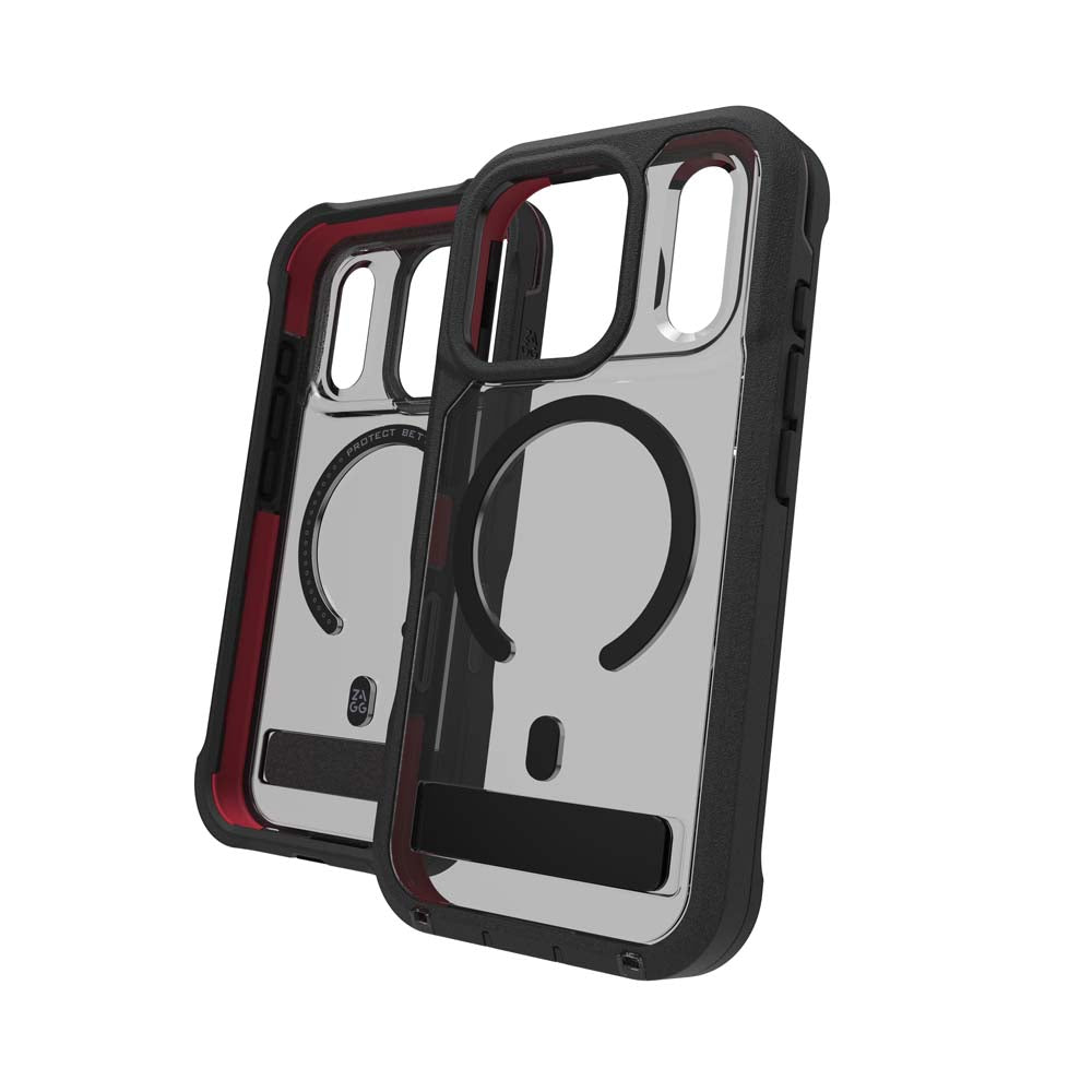 ZAGG Rainier Snap KickStand Case for iPhone 17 Pro - Smoke Black