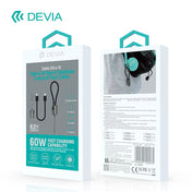 DEVIA Cable Ultra10 Type-C to Type-C Keychain Lanyard Fast Cable (0.2M) EC644  - Black