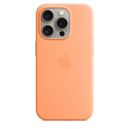 Apple iPhone 15 Pro Silicone Case with MagSafe Orange Sorbet